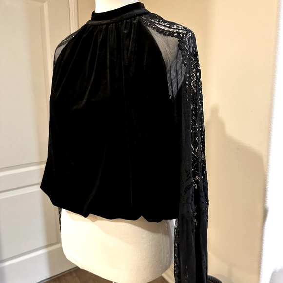 Black Velvet Lace Top - Picture 5 of 9